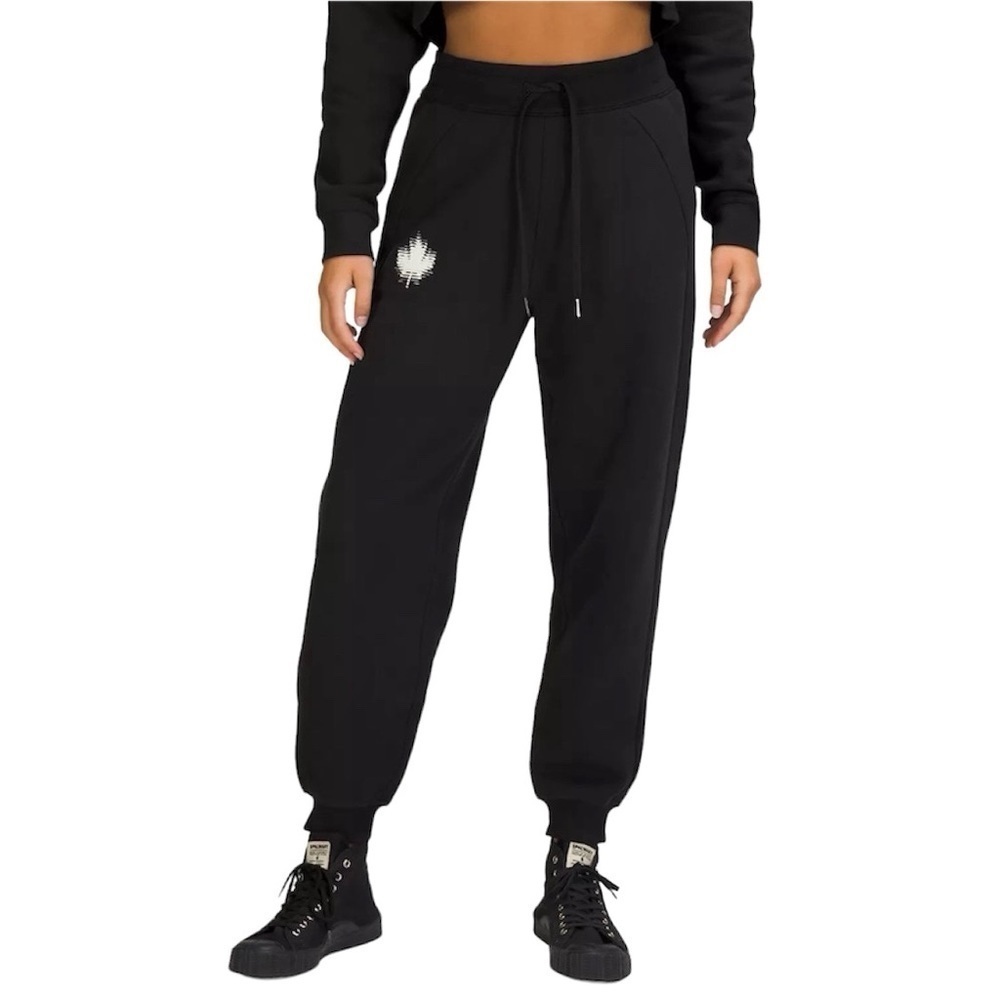 Lululemon Scuba Relaxed High-Rise Fleece Jogger Pant Team Canada Black Sz 12